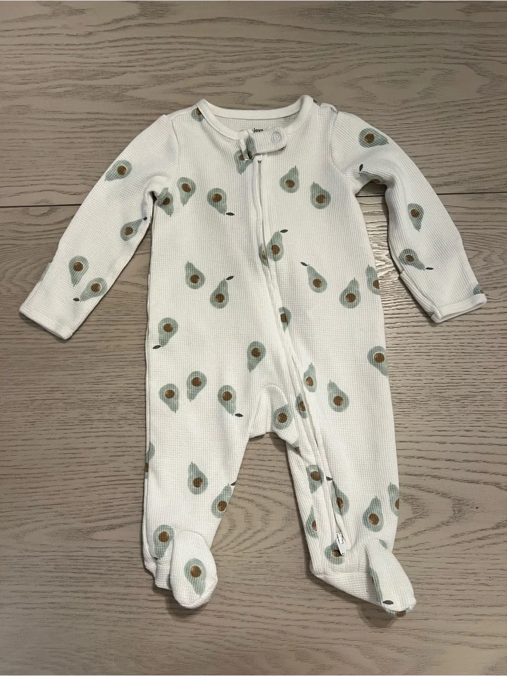 Tons of Fun Green Stripe & Avocado Footed One-Piece Set for Babies